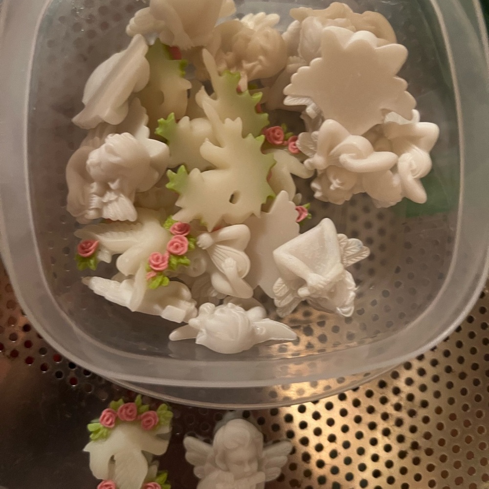 White and Green Angel Charms